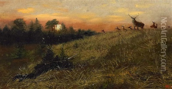 Jager Im Anschlag Oil Painting - Alfred von Bruehl