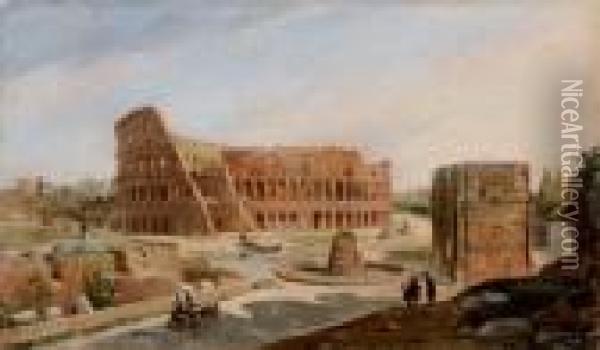 Colosseo Oil Painting - Anthonie Sminck Pitloo