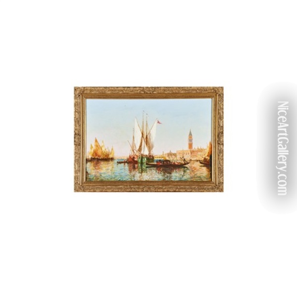 Venetian Fishing Boat Oil Painting - Charles Cousin