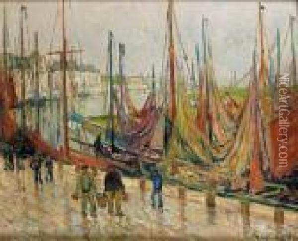 Le Port Un Jour De Relache, Le Croisic Oil Painting - Maxime Maufra