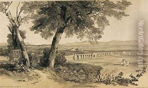 Campagna of Rome from Villa Mattei Oil Painting - Edward Lear
