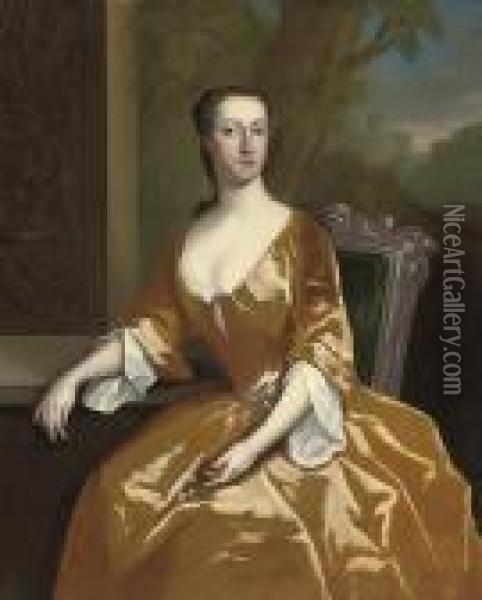 Portrait Of A Lady Oil Painting - Enoch Seeman