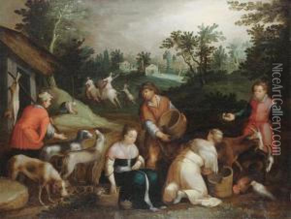 Allegory Of Spring Oil Painting - Jacopo Bassano (Jacopo da Ponte)