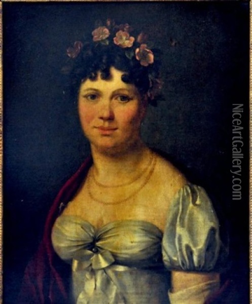 Portrait De Femme Oil Painting - Aimable Louis Claude Pagnest