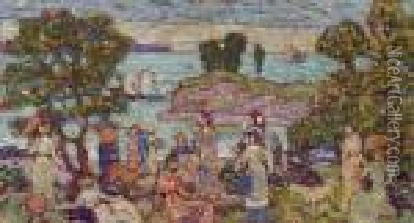 Outher Harbor Oil Painting - Maurice Brazil Prendergast