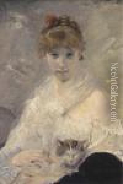 Portrait D'une Jeune Fille Oil Painting - Charles Josua Chaplin