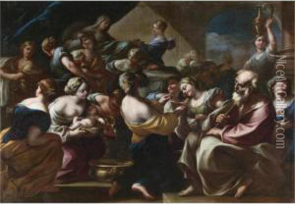 The Birth Of The Virgin Oil Painting - Giovan Battista Beinaschi