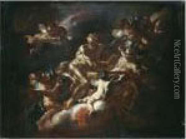 An Allegory Of Winter, A Bozzetto Oil Painting - Francesco Solimena