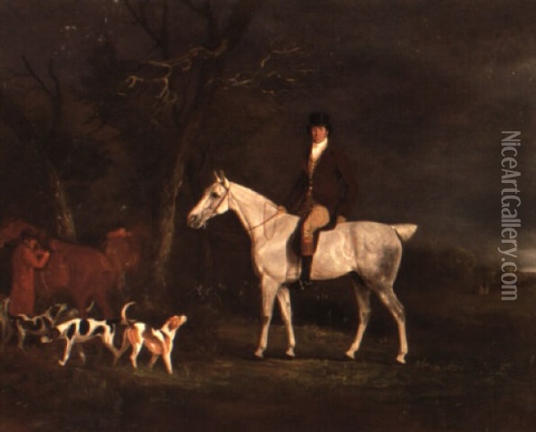 A Gentleman On His Grey Hunter Oil Painting - John E. Ferneley