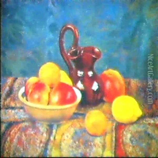 Nature Morte Aux Pommes Aux Oranges Et Aux Citrons Oil Painting - Georges Lemmen