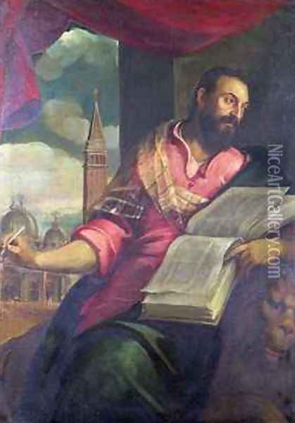 St. Mark Oil Painting - Palma Vecchio (Jacopo Negretti)
