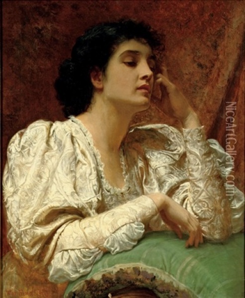 But, Oh, For The Touch Of A Vanished Hand, And The Sound Of A Voice That Is Still! Oil Painting - Charles Edward Perugini