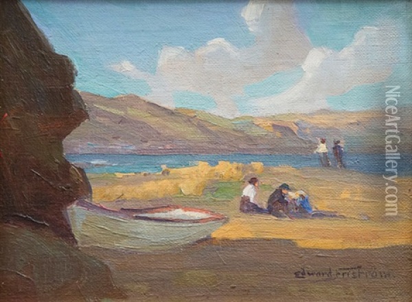 A Sunny Afternoon, Seatoun Oil Painting - Claus Edward Fristrom