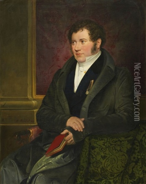 Portrat Des Bayerischen Innenministers Eduard Von Schenk Oil Painting - August Heinrich Riedel