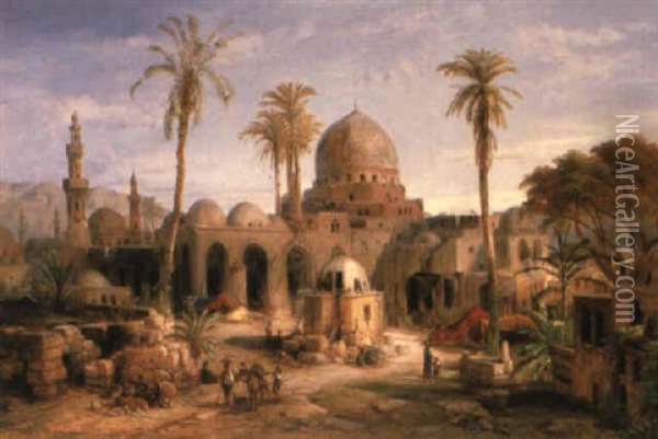 Tombs Of The Khalifs Oil Painting - Alexius Geyer