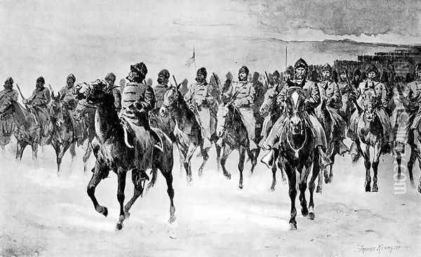 Miles's Army at Pine Ridge Oil Painting - Frederic Remington