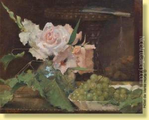 Roses Et Raisins Oil Painting - Henri Moreau