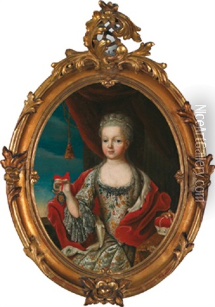 Portrait Der Maria Josepha Von Habsburg, Erzherzogin Von Osterreich, Kurprinzessin Von Sachsen Und Spatere Konigin Von Polen Oil Painting - Louis de Silvestre
