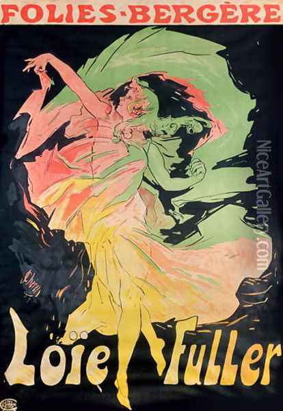 Folies Bergeres: Loie Fuller, France, 1897 Oil Painting - Jules Cheret