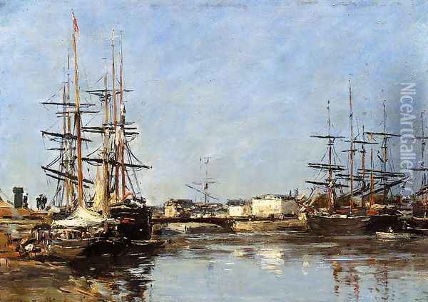 Trouville, the Port IV Oil Painting - Eugene Boudin