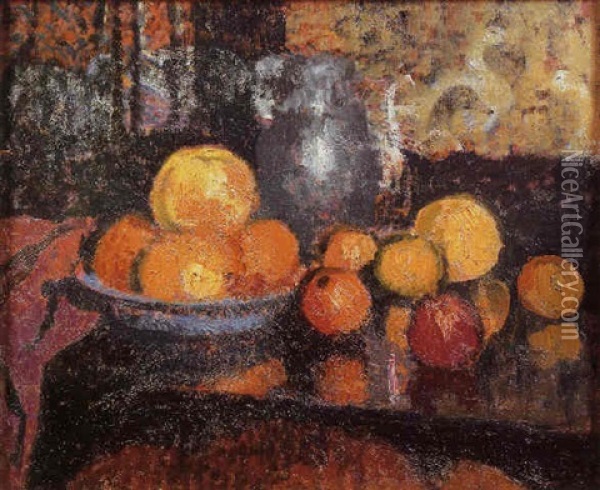 Nature Morte Aux Fruits Oil Painting - Georges Lemmen
