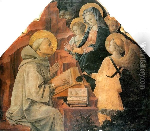 The Virgin Appears to St Bernard 1447 Oil Painting - Fra Filippo Lippi