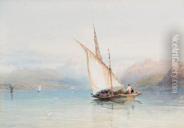 Lake Como Oil Painting - Thomas Miles Richardson