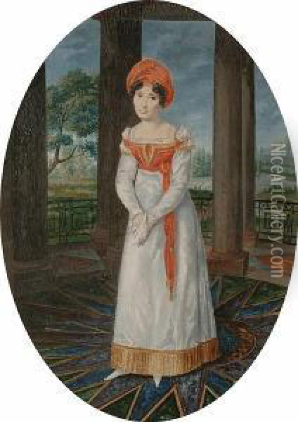 Portrait Of A Young Woman Oil Painting - Robert J. Fr. Faust Lefevre