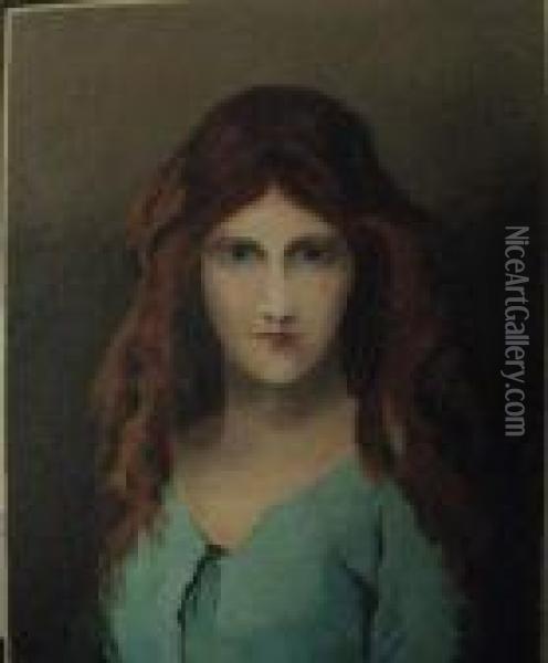 Jeune Fille Rousse Oil Painting - Jean-Jacques Henner