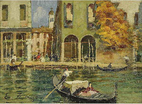 Gondole A Venezia Oil Painting - Erma Zago