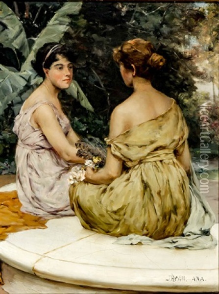 A Classical Conversation Oil Painting - John Henry Witt