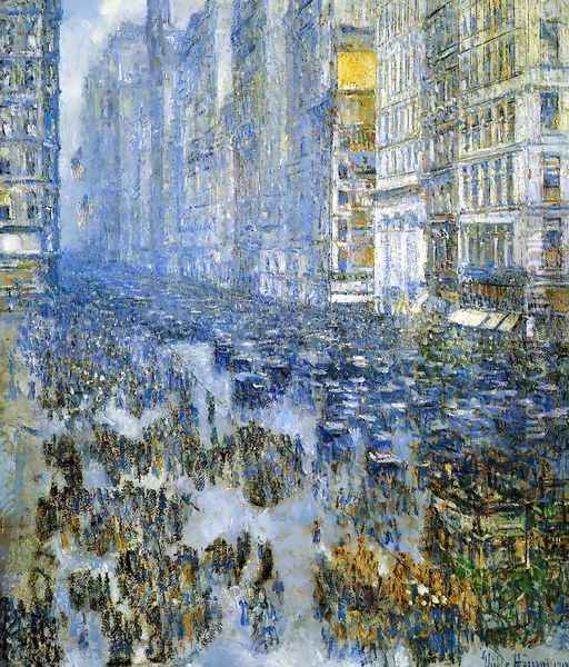 Fifth Avenue in Winter 2 Oil Painting - Childe Hassam