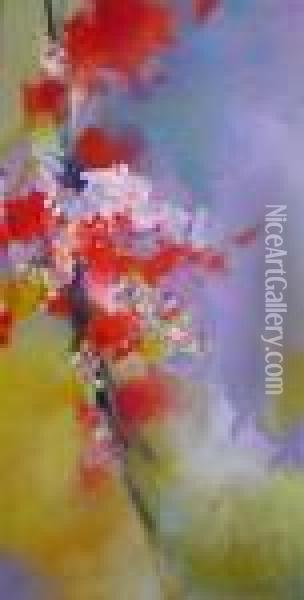 Cerisier En Fleurs Oil Painting - Sybille Merian