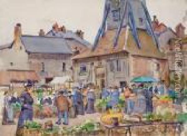 Place Sainte-catherine A Honfleur Oil Painting - Raoul Dufy