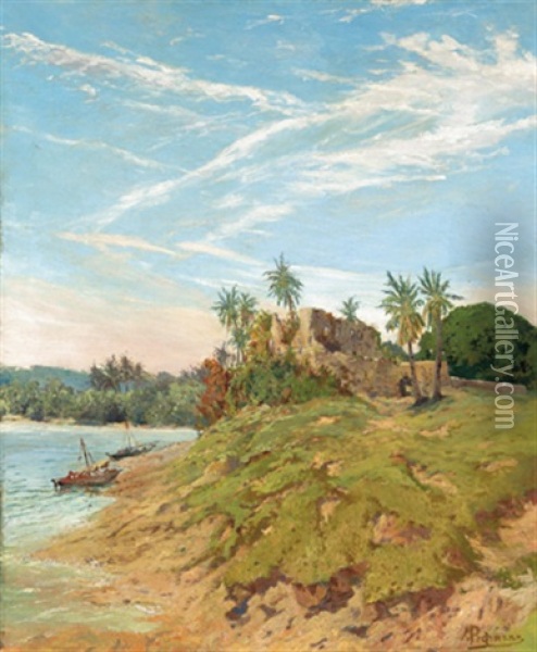 Dar-er-salam, Palastruine Oil Painting - Heinrich Freiherr von Pechmann