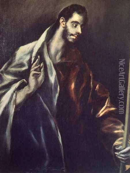 Apostle St Thomas 1610-14 Oil Painting - El Greco (Domenikos Theotokopoulos)