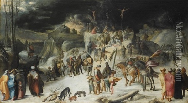 The Crucifixion Oil Painting - Karel van Mander the Elder