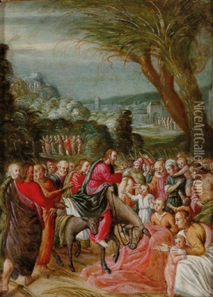 Der Einzug Christi In Jerusalem Oil Painting - Johann (Hans) Konig