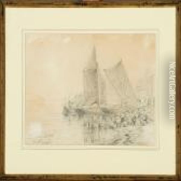 Boats On The Beach, Tarbaek Oil Painting - Carl Emil Baagoe