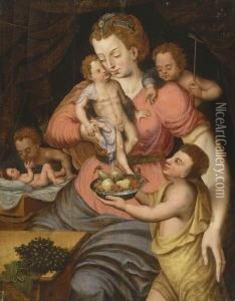 Caritas. Oil Painting - Frans I Vriendt (Frans Floris)