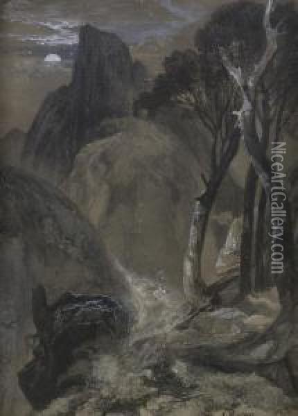 Half-moon Yosemite Oil Painting - Thomas Moran
