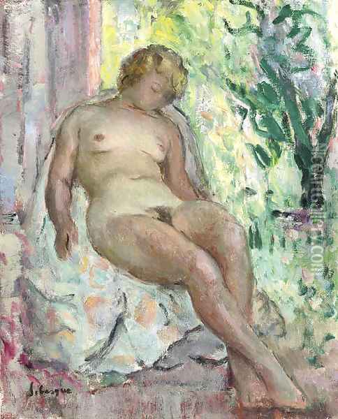 Femme nue assise Oil Painting - Henri Lebasque
