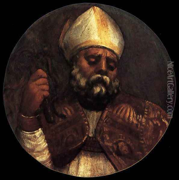 St Ambrose Oil Painting - Tiziano Vecellio (Titian)