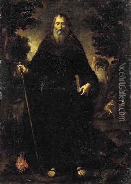 Sant'antonio Abate Oil Painting - Pietro Novelli Il Monrealese