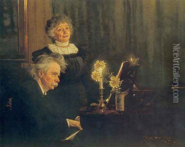 Nina y Edvard Grieg Oil Painting - Peder Severin Kroyer