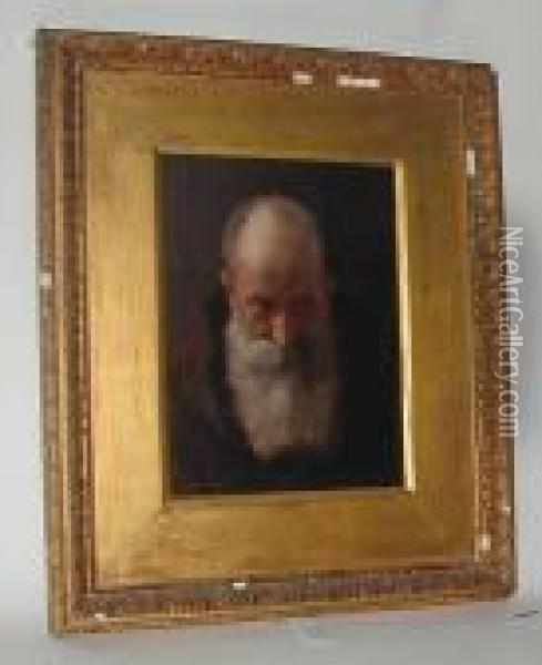 Portrait Of A Bearded Monk, Bust Length Oil Painting - John Wainwright