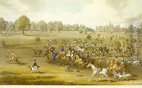 Coursers taking the Field at Hatfield Park Oil Painting - James Pollard