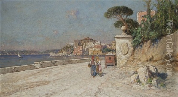 An Der Italienischen Kuste Oil Painting - Giuseppe Carelli