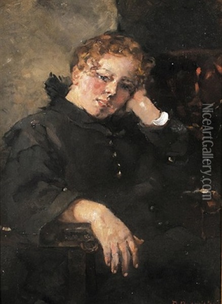 Sitzende Junge Frau Oil Painting - Paul Burmeister