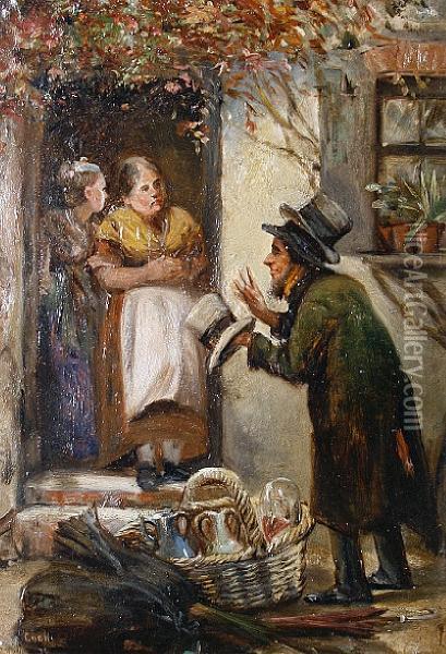 The Pedlar's Wares Oil Painting - Cook